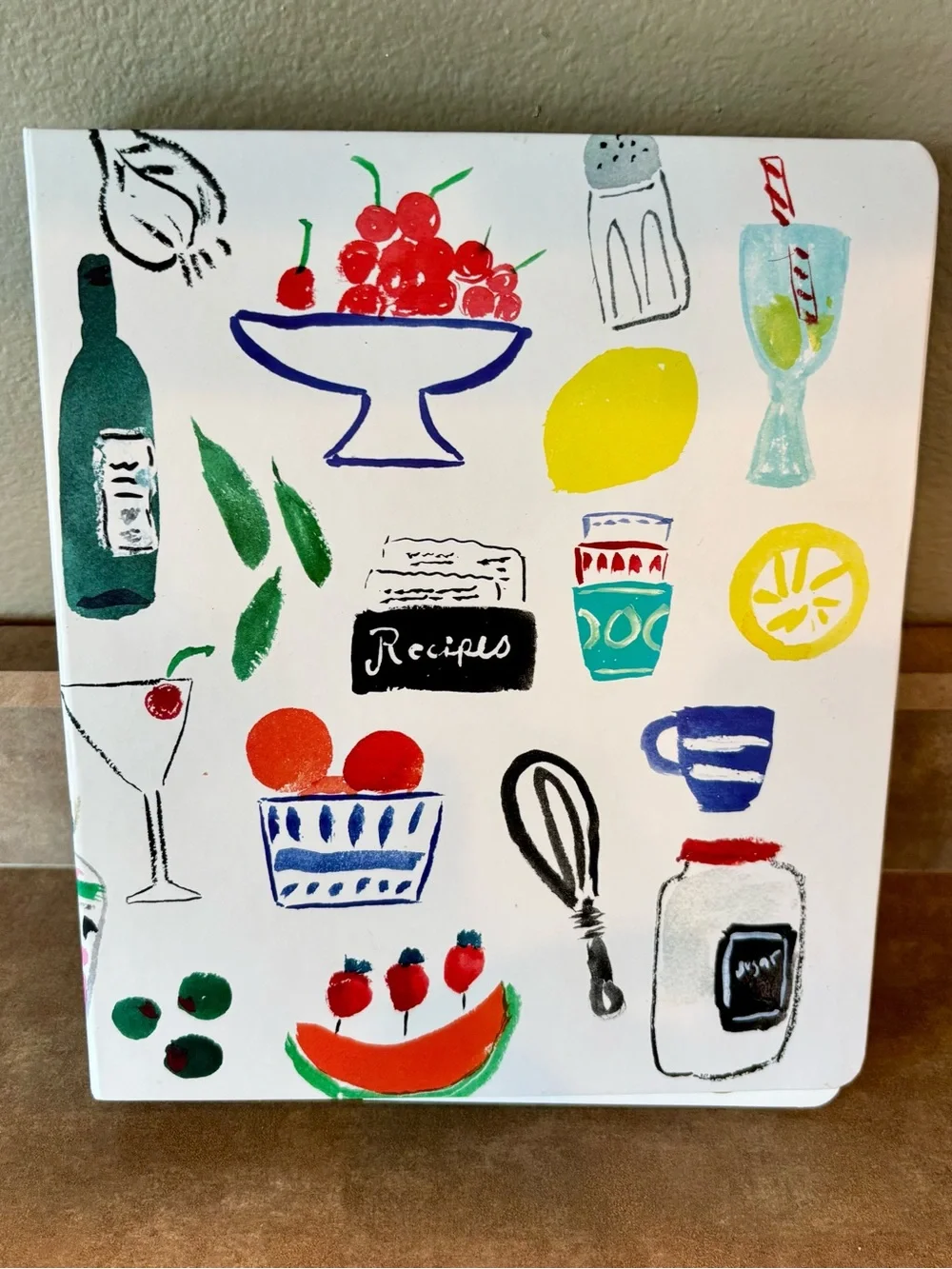 Kate Spade Recipe Book Binder & Organizer White Kitchen Print